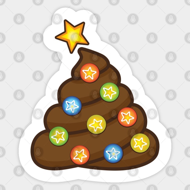 Poop Emoji Christmas Tree Sticker by RobiMerch